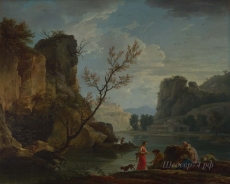 londongallery/claude-joseph vernet - a river with fishermen